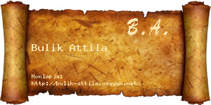 Bulik Attila névjegykártya